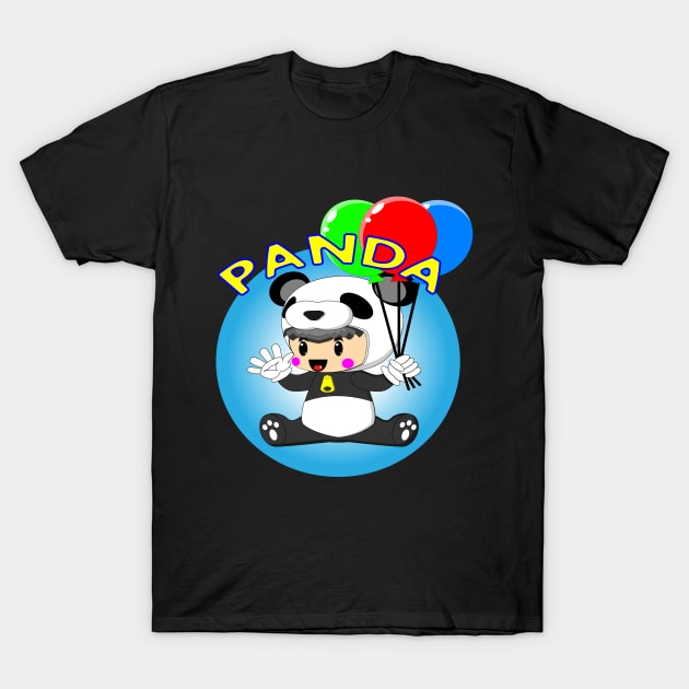 panda cartoon T-Shirt by wari93